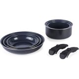 Russell Hobbs - Smart Clip - Pannenset - Marine - 8-delig - Keramische Non-klevende Frituurbakken en Saucepans