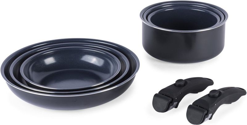 Russell Hobbs - Smart Clip - Pannenset - Marine - 8-delig - Keramische Non-klevende Frituurbakken en Saucepans