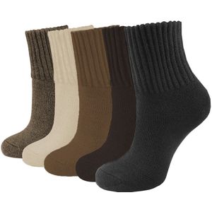 Sokken - Wintersokken - huissokken - thermosokken - 5 paren - winter sokken - fluffy sokken - huis sokken - sokken dames - wintersokken dames - winter sokken dames - huissokken dames - one size
