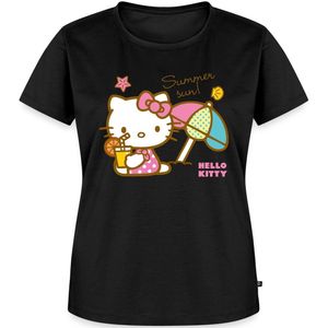 Hello Kitty Op Het Strand Onder Een Zonnescherm Premium T Shirt Dames