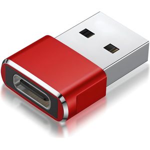 USB-C naar USB-A Adapter - USB-C naar USB 3.1 Converter - Opzetstuk voor PC en Laptop - USB-C Hub met USB A Female aansluiting - Geschikt voor Telefoon - Rode Adapter