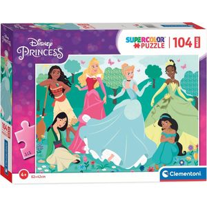 Disney Prinses Maxi Puzzel (104st) - Viana, Doornroosje, Assepoester, Tiana, Mulan en Jasmine