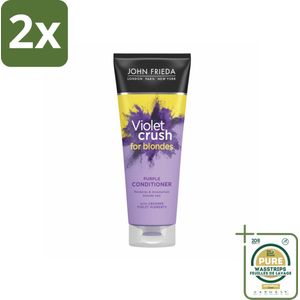 John Frieda – Conditioner – Sheer Blonde Colour Renew Zilver – Neutraliseert gele tonen – 250 ml - Voordeelverpakking - 2 stuks - Blond haar - Grijstint