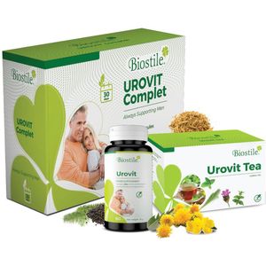 Biostile – Urovit Complet – Zaagpalmetto en Tribulus Terrestris - Ondersteuning van de Prostaat – blaasgezondheid bij - 60 Capsules - 30 Zakjes