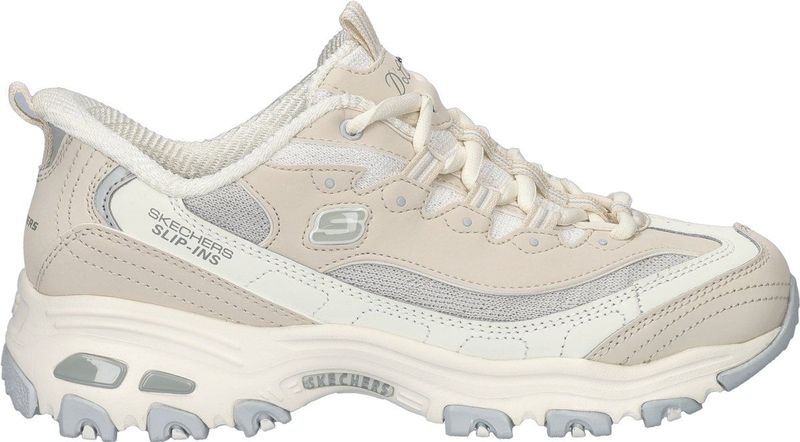 Skechers Dames D'Lites-Smooth Nostalgia, Hands Free Slip-ins Sneakers, beige, 35 EU