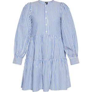 Dreimaster - Jurk - Blauw - Mini-shirtjurk - Lange Mouwen