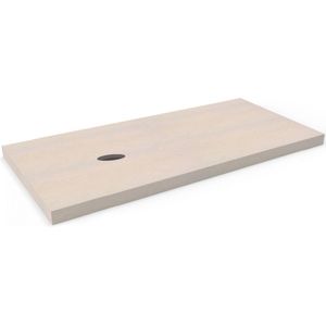 Ben Elina blad Beige beton 120x45x2 cm met 1 sifonuitsparing links zonder kraangat