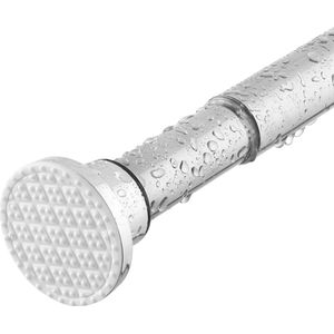 Uittrekbare douchegordijnstang 70-255 cm - zonder boren, zilver, roestvrij staal