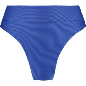 Hunkemöller Dames Badmode Hoog uitgesneden bikinibroekje Rib Lagoon - Blauw - maat S