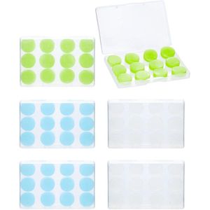 Allecto Plus - Vormbare Siliconen Oordopjes - Gehoorbescherming - Slapen Zwemmen Reizen Studeren Werken - 36 Paar (blauw, groen, wit)