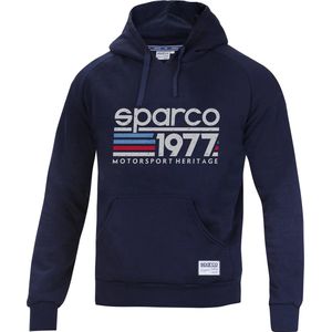 Sparco 1977 Hoodie - Stijlvolle motorsportkleding met een vleugje geschiedenis - S - Blauw