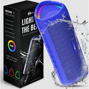 Muring Draadloze Bluetooth Speaker - Muziek Box - Tot 20 uur Afspeeltijd - TWS Pairing - Bluetooth 5.3 - Partybox - Luidspreker - Geluidsbox - Blauw