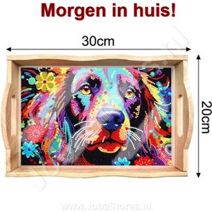 Diamond Painting Houten Dienblad 02 Hond (20x30cm)