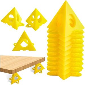 20 stuks piramidestandaard driehoekige standaard kastdeurverhogers gele kegel canvas deurverhogers steunstandaard schilderen geperforeerd houtwerk meubelstandaard