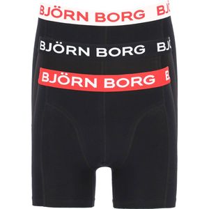 Björn Borg boxershorts Core (3-pack) - heren boxers normale lengte - zwart met gekleurde tailleband -  Maat: S