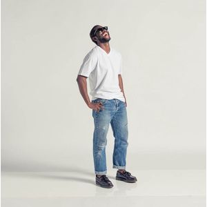 LEBASQ - James' T-shirt voor heren - 3 pack - met V-hals - Extra lang - Geschikt als Ondershirt - Wit - XXL - Katoen