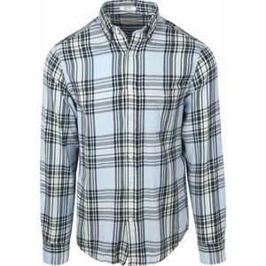 Gant - Overhemd - Blauw - Flanel Ruit - Casual