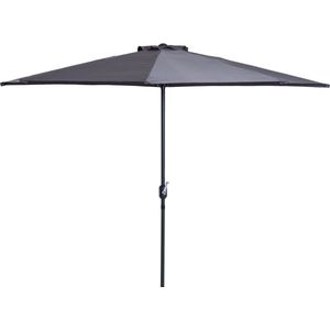 Outsunny Aluminium parasol tuinparasol zwengel parasol parasol marktparasol halfrond 2 kleuren 0X-WIPJ-2E8N