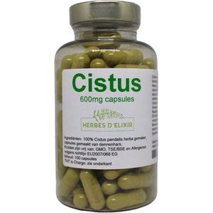 Herbes D'elixir Cistus kruid - 600mg capsules - 100 Stuks - Ondersteunt de weerstand