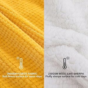 MIULEE Sherpa Fleece Deken Goud 125x150 cm - Dubbelzijdig Comfort