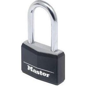 MasterLock zwart aluminium hangslot lange beugel 50mm x 7mm, 9150EURDBLKLH