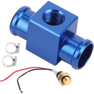 Thermostaat Water Temperatuur Schakelaar Kit Radiator Slang Adapter Radiator Koelvloeistof Ventilator Temperatuur Sensor voor Motorfiets ATV Off Road Voertuig (Blauw)