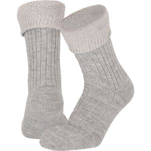 Apollo - Huissokken Dames - Ultra Soft - Grijs - One Size - Fluffy sokken - Slofsokken