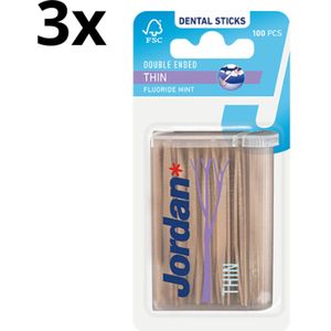 Jordan Tandenstokers - Dun - 3 stuks - Voordeelverpakking