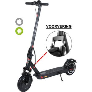 Techno GO® - Elektrische Step voor Volwassenen - 350W motor - 30 km/u - Bereik 25-35km - Voorvering - E-Step - Met APP - 8,5” Anti-lek Banden - Zwart