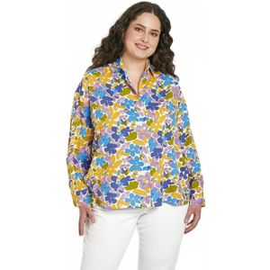 Lange blouse met knoopsluiting en vloeiende bloemenprint