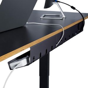 Goodivery ® Kabelgoot, bureau voor eenvoudige montage onder de tafel, incl. 10 x klittenbandkabelbinders en kabelclips, bureau-organizer voor kantoor/thuiskantoor, tafel, doordachte kabelhouder