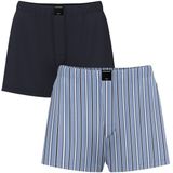 Björn Borg heren cotton stretch 2P wijde boxershorts stripe blauw