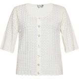 Usha - Gebreid Vest - Offwhite - Normale Pasvorm - Halve Mouw