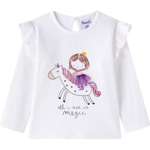Newness Kids – shirtje met eenhoorn – ecru – maat 68-74