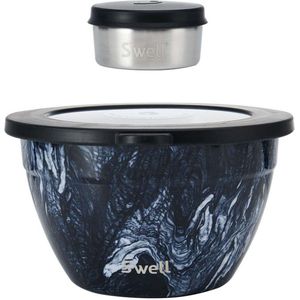 Saladekom Set - Azuriet Marmer - Met apart dressing reservoir - 1,9Liter - Duurzaam - S'Wells-sAzurite Marble