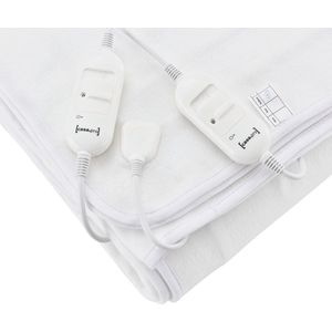 Elektrische deken warmtedeken wit tweepersoons 160x140 cm