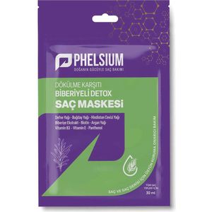 Phelsium 9-Actieve inhoud - Anti-verlies Rozemarijn Detox - Haarmasker - Laurierolie - Tarweolie - Kokosnootolie - Rozemarijnextract - Biotine - Arganolie - Vitamine B3 & E - Panthenol 30 ml