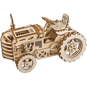Robotime - DIY Mechanical Gears-TRACTOR - Houten Bouwpakket