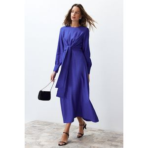 Trendyol Oliegroene Geweven Jurk Met Strikdetail Met Taille Tctss23Eb00221