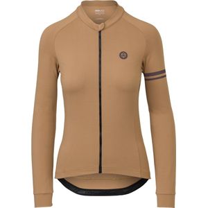 AGU Solid Fietsshirt Lange Mouwen Trend Dames - Leather - S