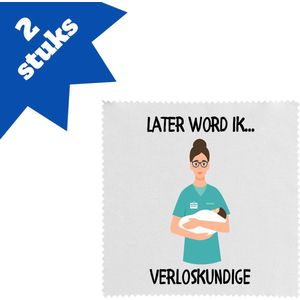 Akyol - later word ik verloskundige brillendoekjes - Verloskundige - kraamverzorgster - kraamzorg - zorgverlener - 17,8 bij 17,8 cm - 2 stuks