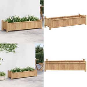 vidaXL Plantenbak 100x30x25 cm bamboe - Plantenbak - Plantenbakken - Verhoogde Plantenbak - Kweekbak