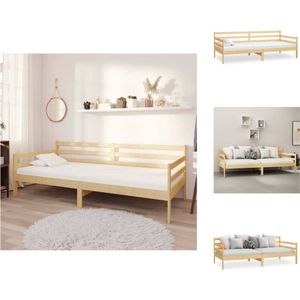 vidaXL Houten bedbank - Logeerbed en bank - 204x98x70cm - Massief grenenhout - Bed