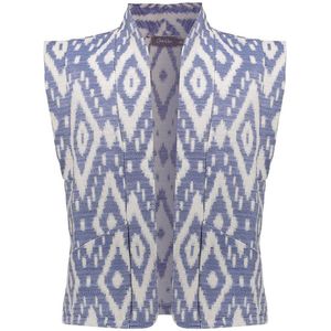 Geisha - Gilet Blauw wit - Blauw - Maat 128