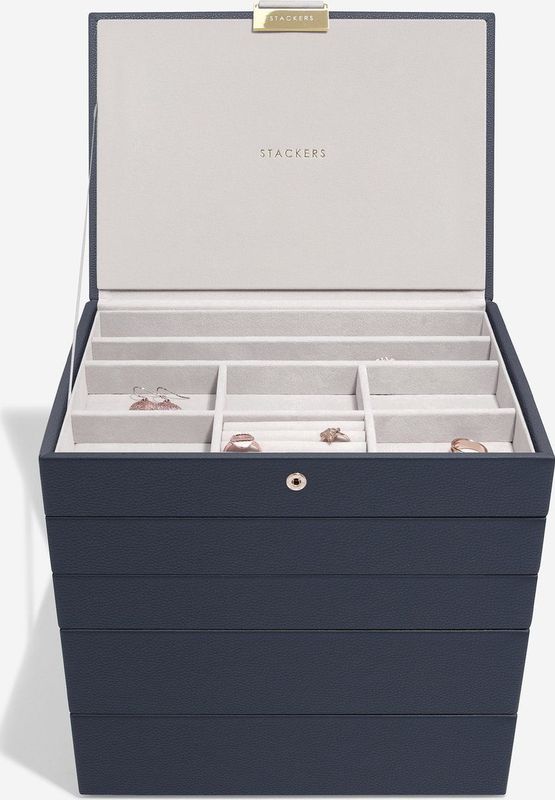 STACKERS - PEBBLE - Sieradendoos - Navy - Stapelbare 5-Set