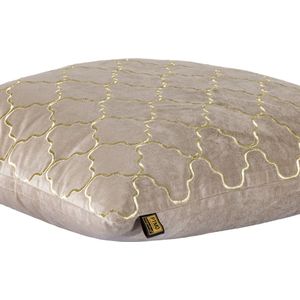 PTMD Lizze Sierkussen - 60x3x60 cm - Fluweel - Beige