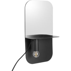 Leitmotiv Plate Lamp - Wandlamp - Ijzer - 12 x24 x 45 - Zwart