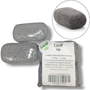 LeafUp® Vulkanisch Puimsteen - Dark Grey - Vulcan Stone - Eeltverwijderaar - in folie - 2 stuks (B4)