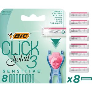 BIC - Click 3 Soleil Sensitive - Scheermesjes - 8 Navulverpakkingen - Recyclebaar
