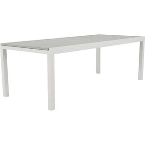 NATERIAL - Tuintafel uitschuifbaar LAS VEGAS - Uitschuifbare tafel voor 8 tot 12 personen - 224/336x100cm - Eettafel - aluminium - lichtgrijs